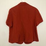 Studio I Plus Size Solid Burnt Orange Linen Blend Short Sleeve Blazer Jacket 16W Photo 7