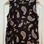 Loft  Outlet Brownish/Gray Paisley Bow Back Detail‎ Tank Top Size Small Photo 0