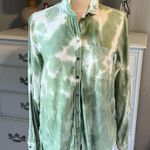 True Craft Blouse Green Tie Dye Long Sleeve Button Down Front Womens Small Worn Once Photo 8