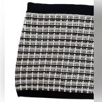 Babaton Aritzia  Salvatore Italian Merino Wool Tweed Knit Skirt Black White Large Photo 8
