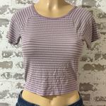 American Eagle  Outfitters Lavender and White Striped Crop Top Photo 0