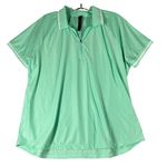 Mondetta Womens XL Mint Green Active 1/4 Zip Short Sleeve Mesh Polo Shirt Photo 0
