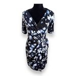 Motherhood ‎ Womens Dress Size Small Blue White Wrap Ruched Maternity Floral Photo 3