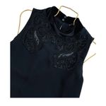 ZARA BASIC Small Black Blouse Sleeveless beaded Lace Embroidery​ Photo 9