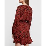 EXPRESS  Tiger Print Square Neck Wrap Mini Dress Photo 1