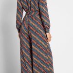 Modcloth Everything and More Wide-Leg Jumpsuit - Teal Floral Print Photo 1