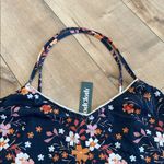 Modcloth 4/$25 NWT  Floral Navy Tank Top with Trim Sz L Photo 1