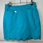 Lulu B Skort Size 6 Turquoise Blue Scalloped Hem Athletic Golf Activewear UPF 50 Photo 0