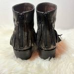GIANLUCA TOMBOLINI Silver Metallic Leather Fringe Ankle Boots Size 9.5 Photo 5