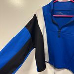 Sports Illustrated Blue and Black Colorblock Cropped Sweatshirt size XL Photo 3