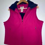 LL Bean Cranberry Fleece Lined Zip Up Active Outdoor Vest Women's Size Large Pink Photo 0