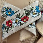 Raye Beige & Colorful Embroidered Floral Slide Sandals Photo 2