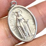 Saint St Dymphna Medal Necklace Patron Saint Of Stress And Anxiety Made In Italy Silver Photo 2