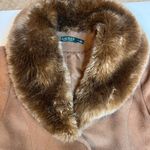 Lauren Ralph Lauren Womens Wool Penny Lane Dress Coat Faux Fur Collar SZ 12 $355 Tan Photo 3