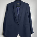 Talbots Single Breasted Blazer Plus Size 16 Navy Blue Career Business Modern Photo 0