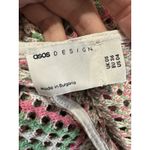 ASOS  DESIGN flare sleeve crochet mini‎ dress Pink Green Square EUC Size 4 Photo 8