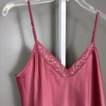 Valerie Stevens Vintage Satin Chemise Slip Dress Medium Ruffle Beaded V-Neck Photo 3