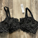 Soma  Black Floral Lace Bra Size 36C Photo 0
