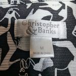 Christopher & Banks Vtg Y2K  Black White Novelty Shoe Print Button Up Jacket M Photo 3