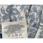 Lands End Women's Tank Top Size L Large Blue White Floral Pleated Cotton Blend Photo 6