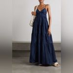 STAUD NWT Ripley Tiered Maxi Dress Navy Blue Size XS Photo 7