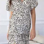 Adelyn Rae EUC  Babel Leopard Dress in Cream Animal -Size L Photo 0