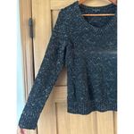 Eileen Fisher  Black Marbled Chunky Knit Scoop Neck Sweater Women’s size Medium Photo 3