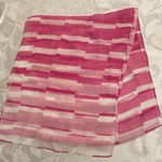 Contemporary 100% Silk Scarf Watermelon Pink & White Stripe 60” x 25” Photo 2