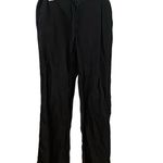 London jeans Black embroidered lace stripe linen Pants m wide leg resortwear Size 16 Photo 4