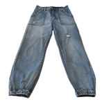 Driftwood  Womans 29 Denim Joggers Ankle Distressed Medium Wash Jeans Photo 0