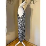 None Black White Cross Hatch Print Sun Dress XL Photo 3