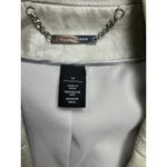 White House | Black Market Silver Grey Leather Moto Jacket Women's Size Medium Zip Photo 5