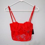 ZARA New Women Red Sexy Embroidered Underwire Corset Size 34B Photo 8