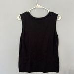 Christopher & Banks  Black Wide Strap Tank Top Women's Size Medium Cotton Blend Photo 4