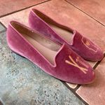 Jon Josef Womens Pink Velvet Vermont Ski Smoking Flat Gatsby Loafers Size 6 RARE Photo 1