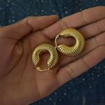 Etsy Gold Textured Hoop Earrings Photo 5