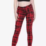 Blackheart Hot Topic Red & Black Plaid Super Skinny Pants Photo 0