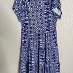 Urban Outfitters  Soft Blue Tribal V Neck Dress Medium Photo 3