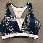 Sam Edelman Triangle Sports Bra Navy & White Floral Print Photo 1