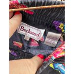 VTG Bechamel Butterfly All Over Print Button Up Blouse and Shorts Set Cotton 1X Black Photo 2