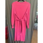 Ted Baker Sweater Dress Women's XS Pink Knit Long Sleeve Slouchy Tie Front B64 Photo 4