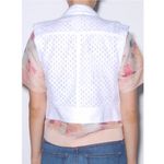 Rebecca Taylor  White Punched Denim Vest Size 10 NWT $325.00 Photo 6