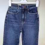 Pilcro  Anthropologie the Annie high rise straight‎ leg jeans raw hem denim blue Photo 3