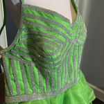 Women’s Green Short Sparkly Homecoming Party Dress Silver Accents Size 22W NEW Photo 1