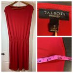 Talbots Red Midi Pullover Dress Elastic Waist Women's Small Stretch READ Photo 1