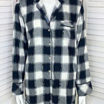 Victoria's Secret Victoria’s Secret Plaid‎ Flannel Shorts Sleep Romper Black White Small Photo 0