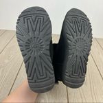 UGG  Women's Fluff Mini Quilted Boots US6/EUR37 Black w/ White Logo Heel $160 Photo 8