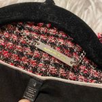White House | Black Market WHBM Tweed Zip Blazer in Red Black Plaid Size 4 Photo 4