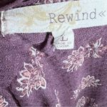 Rewind Long bell sleeve mauve semi sheer top with lace detail size large Photo 7