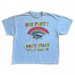 Kesha Colorful Graphic Eye Short Sleeve Tee Size S/M White Photo 1